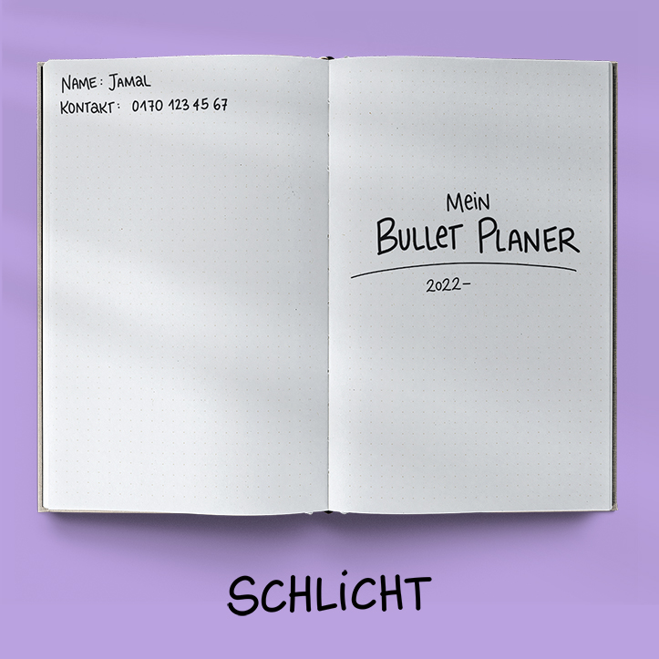 Ein Bullet-Planer kann nach den eigenen Bedürfnissen gestaltet werden, schlicht oder detailliert und künstlerisch.