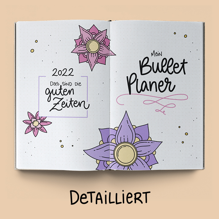 Ein Bullet-Planer kann nach den eigenen Bedürfnissen gestaltet werden, schlicht oder detailliert und künstlerisch.
